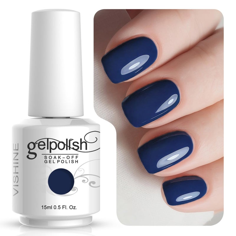 Vishine Gelpolish Lacquer Shiny Color Soak Off UV LED Gel Nail Polish Professional Manicure Royal Blue(1520) - Image 1